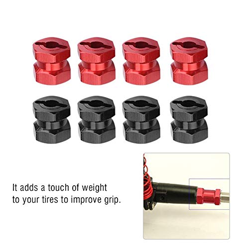 Dilwe 4 Unids RC Adaptador de Eje de Rueda de Coche, Rueda RC Hex Hub Adaptador de Metal para Traxxas Hsp Redcat Control Remoto Rastreador Parte de Actualizacion(12 mm)