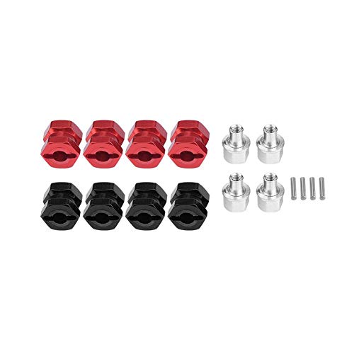 Dilwe 4 Unids RC Adaptador de Eje de Rueda de Coche, Rueda RC Hex Hub Adaptador de Metal para Traxxas Hsp Redcat Control Remoto Rastreador Parte de Actualizacion(12 mm)