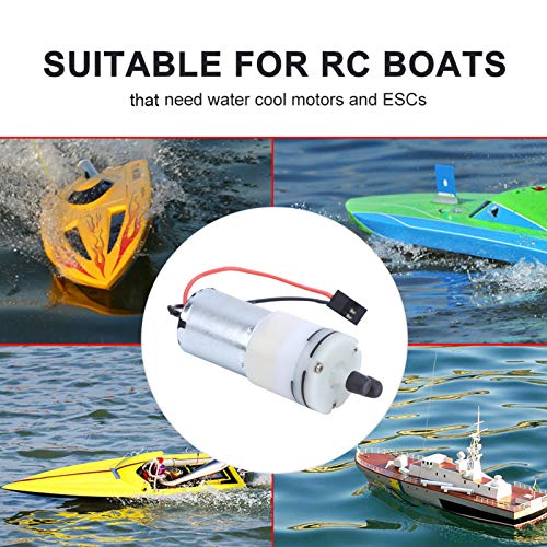 Dilwe Bomba de Agua para Barcos RC, 3‑6V 370 Bomba de refrigeración por Agua con Motor Barcos RC Mini Bomba Impermeable de bajo Ruido Enchufe JR