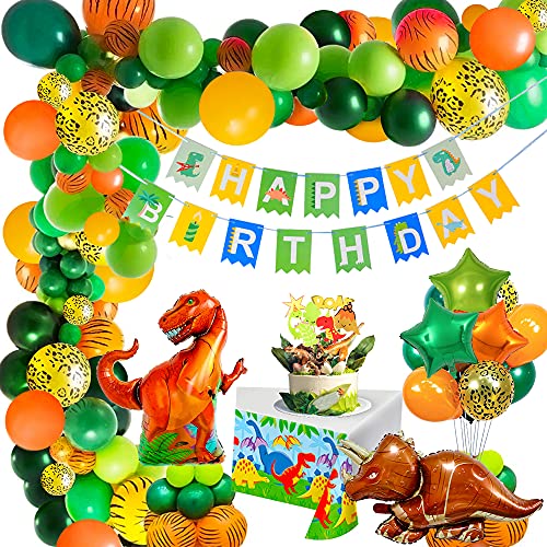 Dinosaurios Fiesta de Cumpleaños Decoracion,GEEKEO Globos para Fiestas de Cumpleaños Dinosaur Globos Cumpleaños de Niños Decoraciones Globos Dinosau Decoracion Cumpleaños Dinosaurios