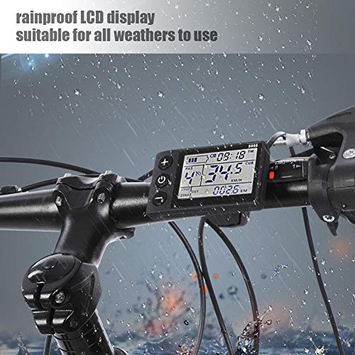 Dioche Controlador de Velocidad del Motor del Cepillo, Kit de Controlador sin Escobillas de Panel de Pantalla LCD Impermeable 24V-48V para Bicicleta Eléctrica Scooter(36V/48V 350W)