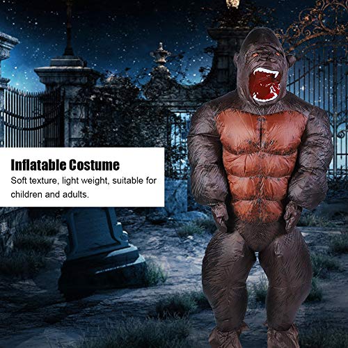 Disfraz Inflable de Cuerpo Entero King Kong Air Blow-up Disfraz de Halloween con soplador de Aire para Festivales, Fiestas, Parques, zoológicos, decoración(X117)