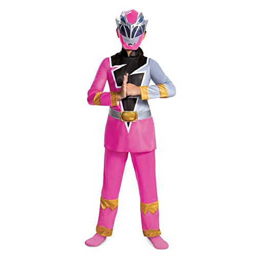 Disguise Disfraz Power Ranger Niña Dino Fury Rosa, Disfraz Superheroína Niña Disponible en Talla M