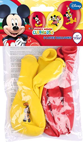 Disney Junior 999240 Set de 6 globos, Rojo y Amarillo