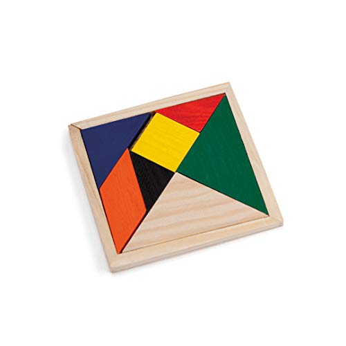 DISOK Lote de 20 Juegos Tangram de Habilidad para Desarrollo Mental Rompecabezas de lógica Juguetes educativos para niños. Detalles cumpleaños Infantiles Comuniones