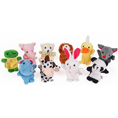 DMZK 16Pcs Marionetas de Mano Cuentos, títeres de Animales de Dedos para bebé niños