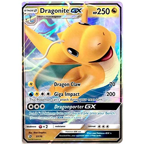 Dragonite GX 37/70 Ultra Rare Pokemon Card (SM Dragon Majesty)