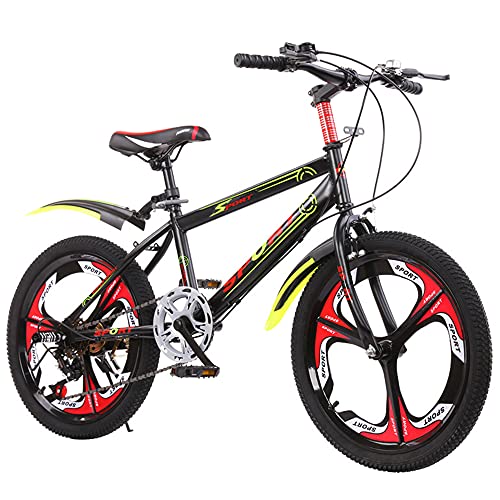 DREAMyun Bicicletas Infantiles niña niño 6-17 años Freestyle BMX 18 20 22 24 Pulgadas Montaña Bicicleta para niños,Negro,18"