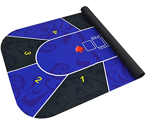 E-Qianw Poker Mat, 8 Jugadores Portátil De Goma Poker Tabla De Diseño, con Bolsa De Transporte, para Juegos De Póker, Blackjack, Casino, 120 X 60 cm