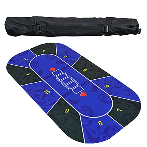 E-Qianw Poker Mat, 8 Jugadores Portátil De Goma Poker Tabla De Diseño, con Bolsa De Transporte, para Juegos De Póker, Blackjack, Casino, 120 X 60 cm