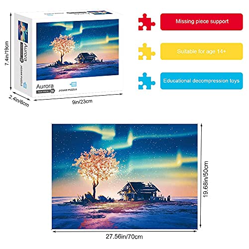 EACHHAHA Puzzle 1000 Piezas Adultos,Aurora Puzzles para Adultos, Puzzle París,70x50CM,Rompecabezas de Piso Juego de Rompecabezas y Juego Familiar