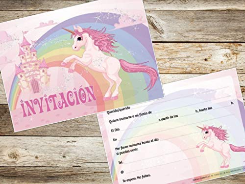 Edition Colibri 10 Invitaciones en español “Unicornio“: Juego de 10 Invitaciones para el cumpleaños Infantil / Fiesta (10952 ES)