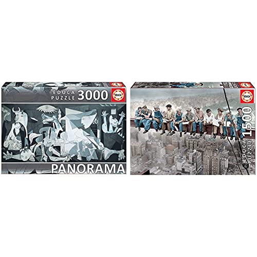 Educa Guernica, P, Picasso Panorama Puzzle, 3 000 Piezas, Multicolor (11502) + Almuerzo En Nueva York Puzzle, 1500 Piezas, Multicolor (16009)