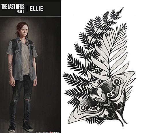 Ellie Tattoo Sticker Waterproof Body Stickers Props Butterfly Last of US 2 Temporary Tattoos Cosplay Prop