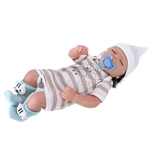 Entatial Reborn Baby Girls Dolls, Baby Doll Gift Simulación Vinly Completo Ojo Cerrado con Ropa para Jugar