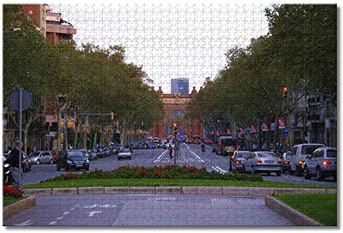 España Las Ramblas Barcelona Rompecabezas para adultos y niños 1000 piezas Puzzle Juego de madera Recuerdos especiales de viaje (compra 1000 piezas de rompecabezas y consigue 300 piezas gratis)