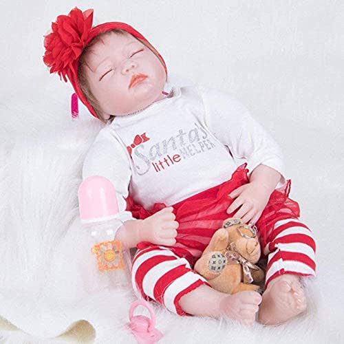 ETRVBSWE Muñecas Reborn, Simulación Silicona Baby Rebirth Doll 55Cm Cerrado Ojo Muñeca Simulación Silicona Baby Rebirth Doll 55Cm Cerrado Ojo Muñeca