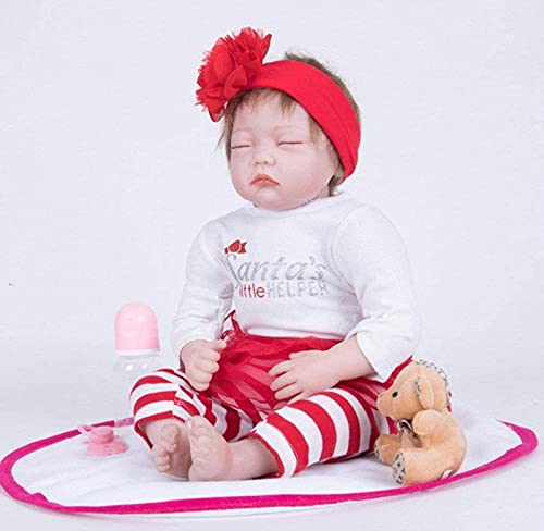 ETRVBSWE Muñecas Reborn, Simulación Silicona Baby Rebirth Doll 55Cm Cerrado Ojo Muñeca Simulación Silicona Baby Rebirth Doll 55Cm Cerrado Ojo Muñeca