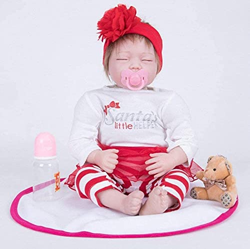 ETRVBSWE Muñecas Reborn, Simulación Silicona Baby Rebirth Doll 55Cm Cerrado Ojo Muñeca Simulación Silicona Baby Rebirth Doll 55Cm Cerrado Ojo Muñeca