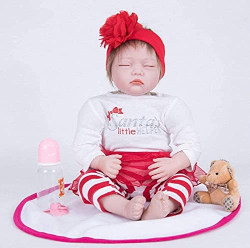 ETRVBSWE Muñecas Reborn, Simulación Silicona Baby Rebirth Doll 55Cm Cerrado Ojo Muñeca Simulación Silicona Baby Rebirth Doll 55Cm Cerrado Ojo Muñeca