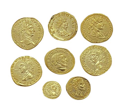 Eurofusioni Monedas Antiguas Romanas chapada de Oro - Set 8 Piezas