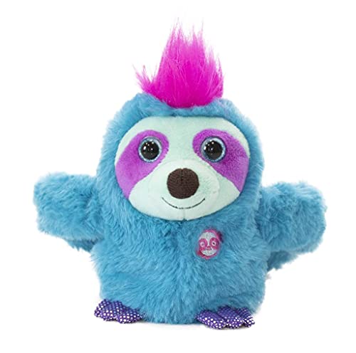 Famosa Softies 700017044 - Slowy Perezoso de Party Pets, muñeco que gira sobre sus brazos y repite lo que dices, además incluye diferentes sonidos y 10 funciones diferentes, color azul