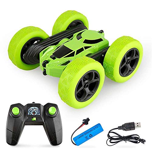 FEBRUARY RED Coche Teledirigido, RC 4wd con RotacióN De 360º,Coche De Carreras Todoterreno De Alta Velocidad Recargable por Control Remoto De 2.4ghz,Regalo De Juguete para NiñOs De 6 A 14 AñOs(Verde)