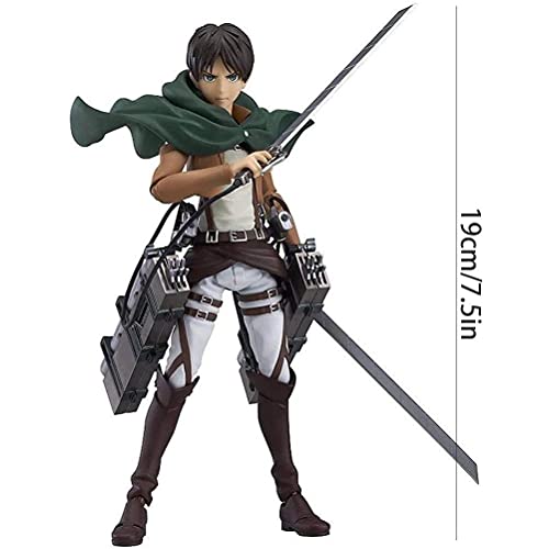 Figura de Ataque a Titán Eren Yeager Figuras Cosplay Anime Juguetes de PVC Coleccionable Figura de Acción Modelo Adornos de Dibujos Animados Muñeca Juguetes para Niños Regalo