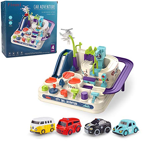 fiouni Car Adventure - Juguetes para niños para niños de 3 4 5 6 7 8 años, Pistas de Coches