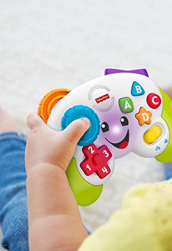 Fisher-Price- Laugh and Learn Controlador de Juego, Color Blanco, Rojo, Azul, Amarillo, 10 x 15 x 5 cm (Mattel FWG12)