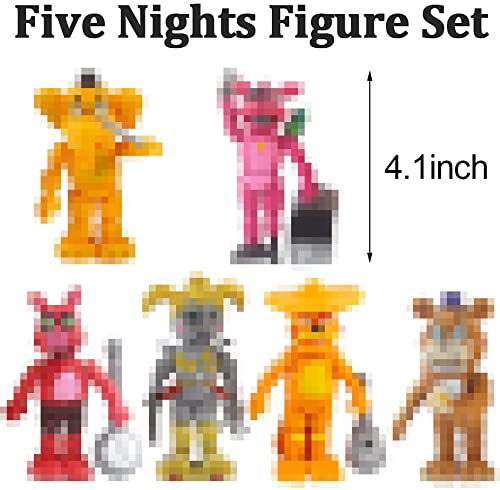 Five Nights at Cake Topper, 6 Piezas Mini Juego de Figuras Decoración de Tartas para Fiestas de Cumpleaños Five Nights at Freddy's para Cumpleaños Decoración de Torta