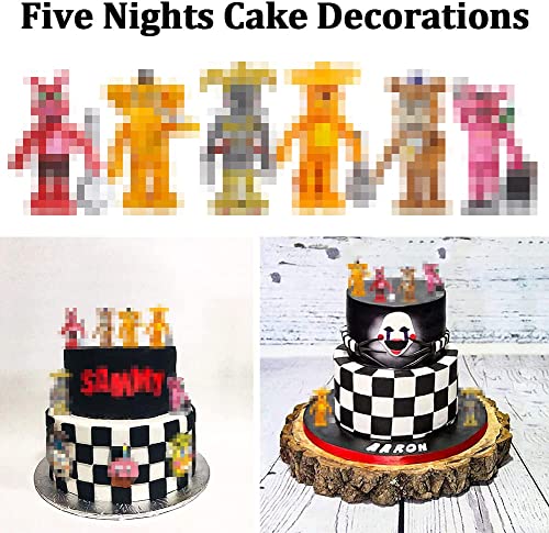 Five Nights at Cake Topper, 6 Piezas Mini Juego de Figuras Decoración de Tartas para Fiestas de Cumpleaños Five Nights at Freddy's para Cumpleaños Decoración de Torta