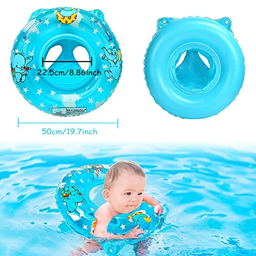 Flotador Bebe,Anillo de Natación para Bebé,Anillo de Natación Inflable Flotadores para Bebe con Asiento Flotador Anillo de Natación para Niños Bebés de 6 - 36 Meses(Azul)