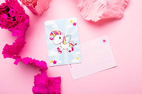 Folat Tarjetas de invitación 65048 con diseño de unicornio, 8 unidades