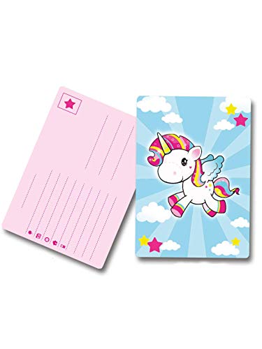 Folat Tarjetas de invitación 65048 con diseño de unicornio, 8 unidades