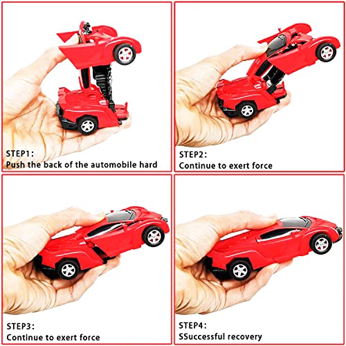 FQDVM Transformers Robot Car 2 en 1 Los mejores juguetes para niños de 3 a 12 años (rojo)