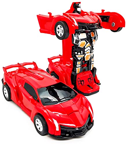 FQDVM Transformers Robot Car 2 en 1 Los mejores juguetes para niños de 3 a 12 años (rojo)