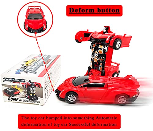 FQDVM Transformers Robot Car 2 en 1 Los mejores juguetes para niños de 3 a 12 años (rojo)