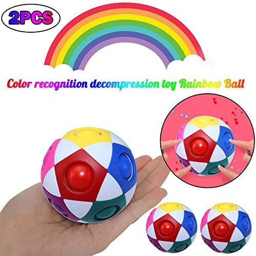 Freljorder Magics Rainbow Ball, Fidget Ball Speed ​​3D Ball Juguetes educativos Rompecabezas para niños Adultos