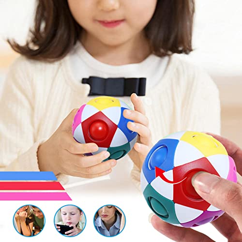 Freljorder Magics Rainbow Ball, Fidget Ball Speed ​​3D Ball Juguetes educativos Rompecabezas para niños Adultos