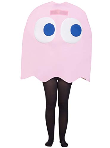 Funidelia | Disfraz de Fantasma Pac-Man Pinky Oficial para niño y niña Talla 4-10 años ▶ Comecocos, Videojuegos, Años 80, Arcade - Color: Rosa - Licencia: 100% Oficial