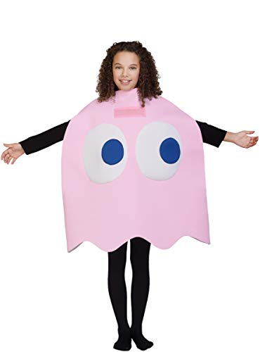 Funidelia | Disfraz de Fantasma Pac-Man Pinky Oficial para niño y niña Talla 4-10 años ▶ Comecocos, Videojuegos, Años 80, Arcade - Color: Rosa - Licencia: 100% Oficial