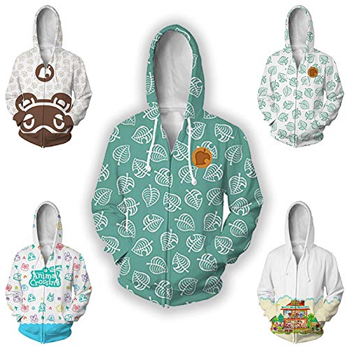 Game New Horizons - Sudadera unisex con capucha con impresión 3D para festivales de cosplay o regalo, Verde, 1, XXL