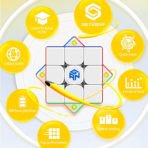 GAN 356 i Carry 3x3 Smart Speed Cube sin Stickers, Cubo Seguimiento Inteligente Movimiento de Sincronización Paso con CubeStation App