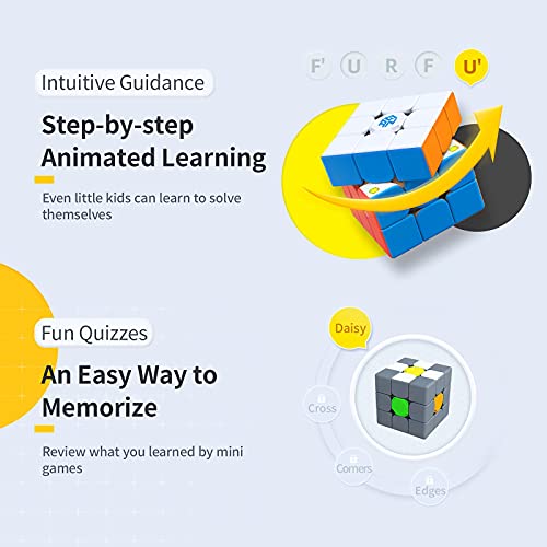 GAN 356 i Carry 3x3 Smart Speed Cube sin Stickers, Cubo Seguimiento Inteligente Movimiento de Sincronización Paso con CubeStation App