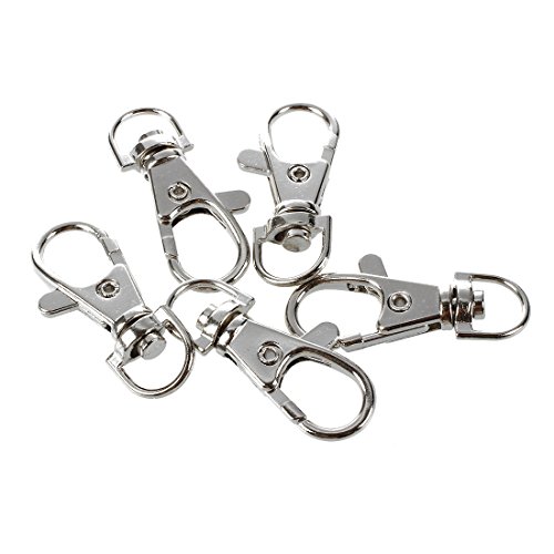 Ganchos para llaveros - SODIAL(R) 5pzs Ganchos 5/16 pulgadas del pivote del gatillo de agarre plata utilizados para llaveros, correas para perros pequenos, decoraciones colgadsa, y mas