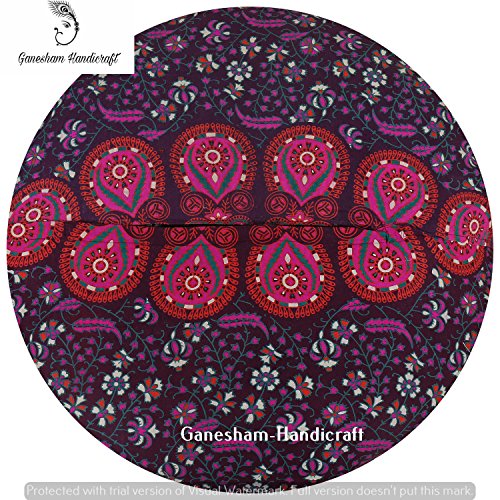 GANESHAM - Cojín de suelo indio bohemio, diseño de mandala bohemio, para cama de mascota, cama gitana, 32 x 32 cm