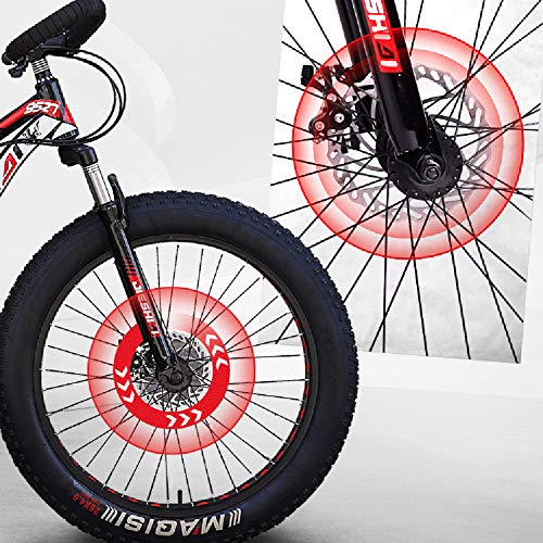 GAYBJ Nieve Bicicletas Doble Freno de Disco de Rueda Ancha de Bicicletas de montaña 26/24 Pulgadas Adulto Fat Tire Crucero de la Playa Fat Tire Bike Nieve de Bicicletas de montaña,B,24 inchi 7 Speed