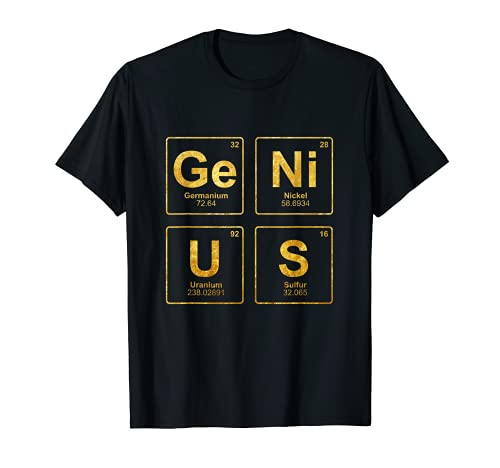 Genio, elementos de la tabla periódica ciencia geeks y nerds Camiseta