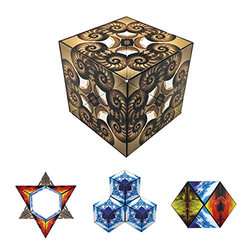 GeoBender - Cubo magnetico 3D 1 x Nautilus con 104 variaciones - Juguete antiestres de Rompecabezas para niño y Adulto - Juegos de Puzzle de Paciencia Creativo - Infintiy Cube de Jugar de Aprendizaje